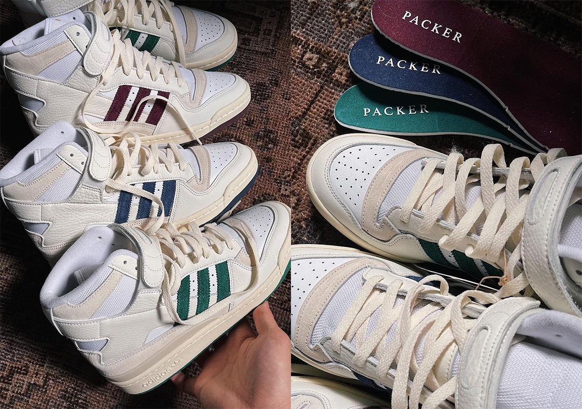 Packer Highlights Navy, Red, And Unripe With Their Three-Piece adidas Forum Hi Collaboration