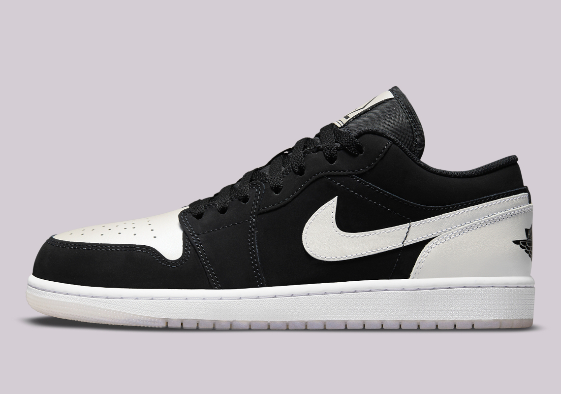 Jordan 1 black hot sale and white low