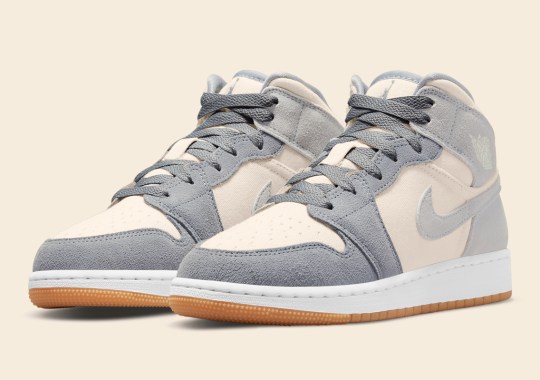 Another Fall-Ready Kid’s Air Jordan 1 Mid Appears With Grey Suede Overlays