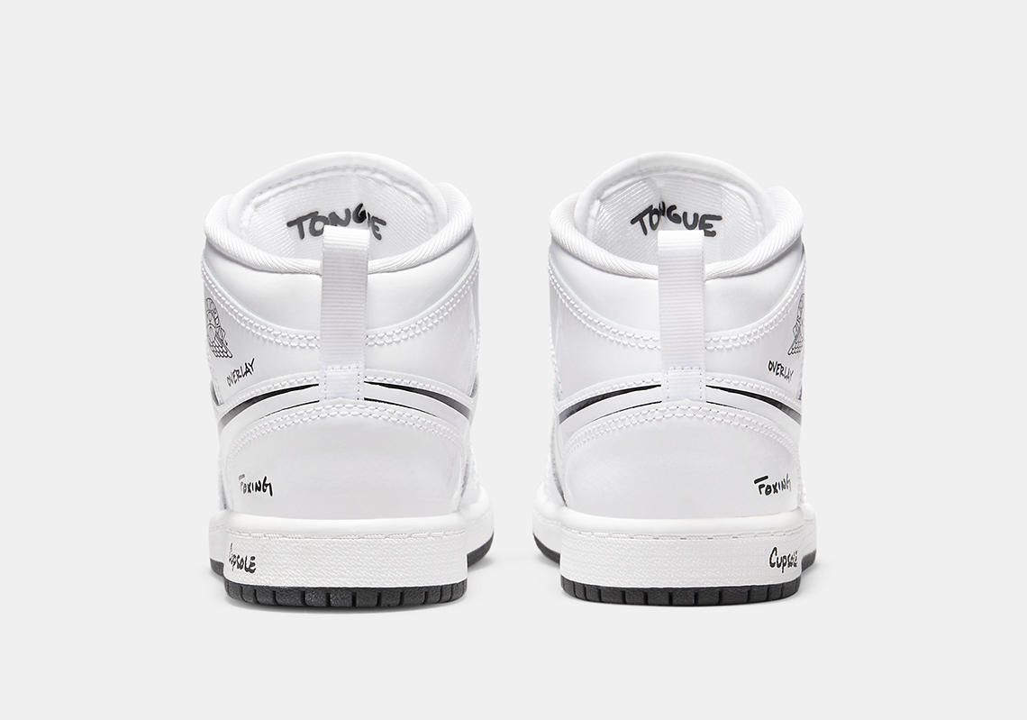 Air Jordan 1 Mid Kids Schematic DQ1864-100 DQ1866-100 | SneakerNews.com