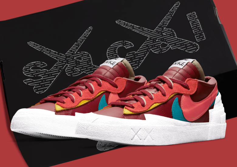 KAWS' sacai x Nike Blazer Low “Team Red” Appears In Official Images