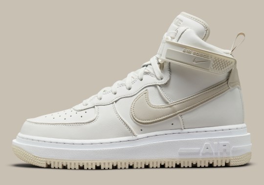 A Women's Nike Air Force 1 High Utility Dresses Up In "Light Bone" For Winter