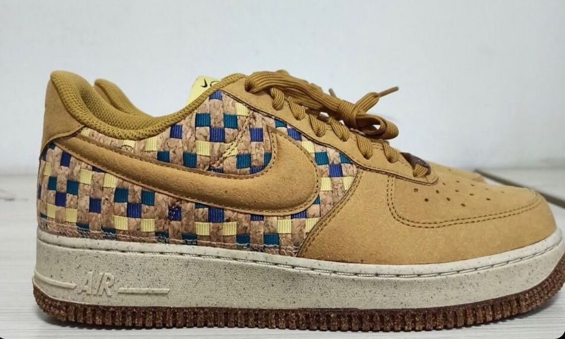 blue air force ones with cork bottom