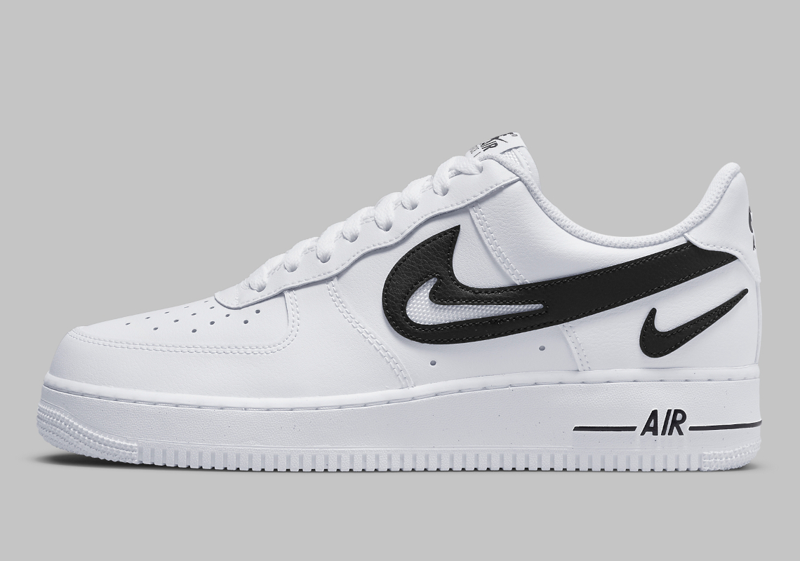 white nike air force black tick