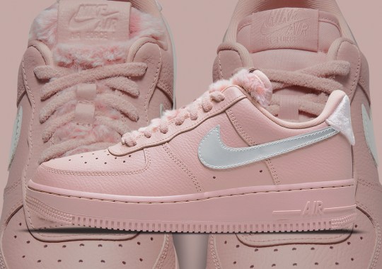 Faux Fur, Velvet, And Silver Metallic All Dress This Pink-Dyed Nike Air Force 1