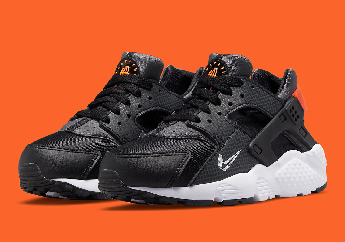 Orange black shop and white huaraches