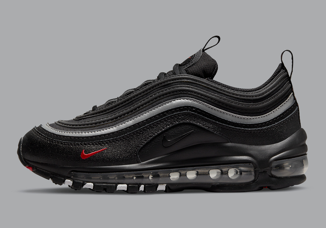 The Nike Air Max 97 Dresses Its Big Kids Last In Black, Red, And Reflective Material