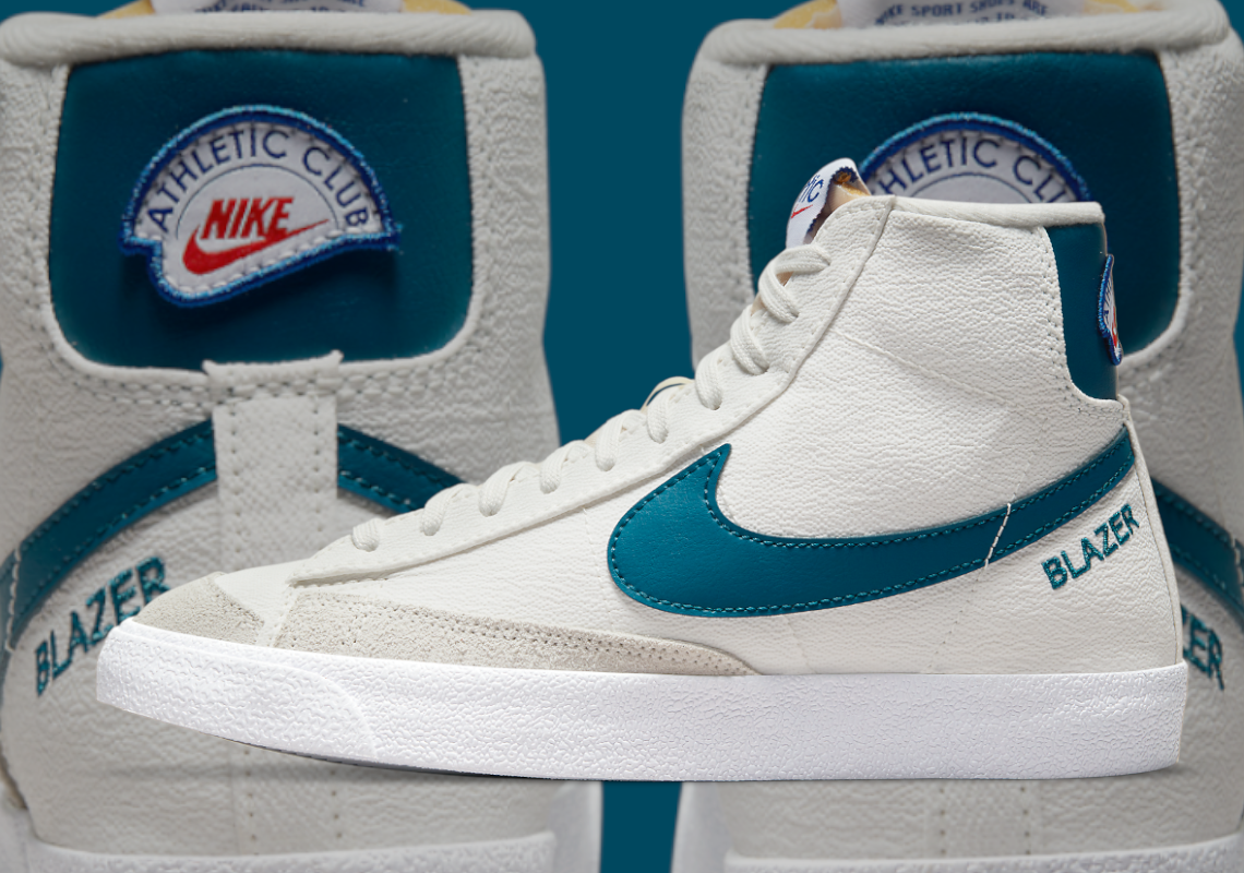 Nike blazer mid 77 pacific blue on on sale feet