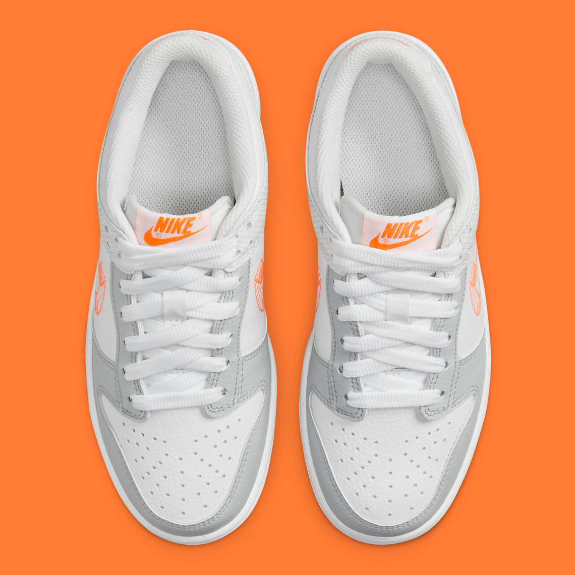 Nike Dunk Low GS Grey White Orange DR0171-100 | SneakerNews.com