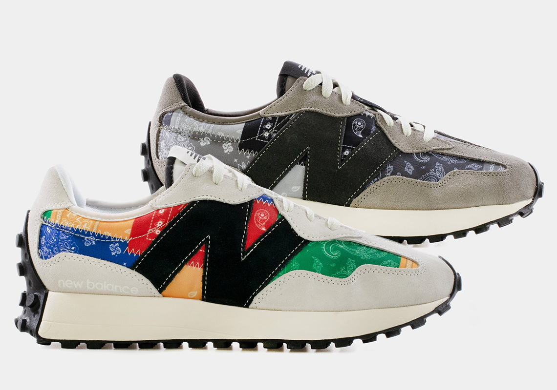 Shoe Palace Patchworks Together Bandanas For Their Two New Balance 327s