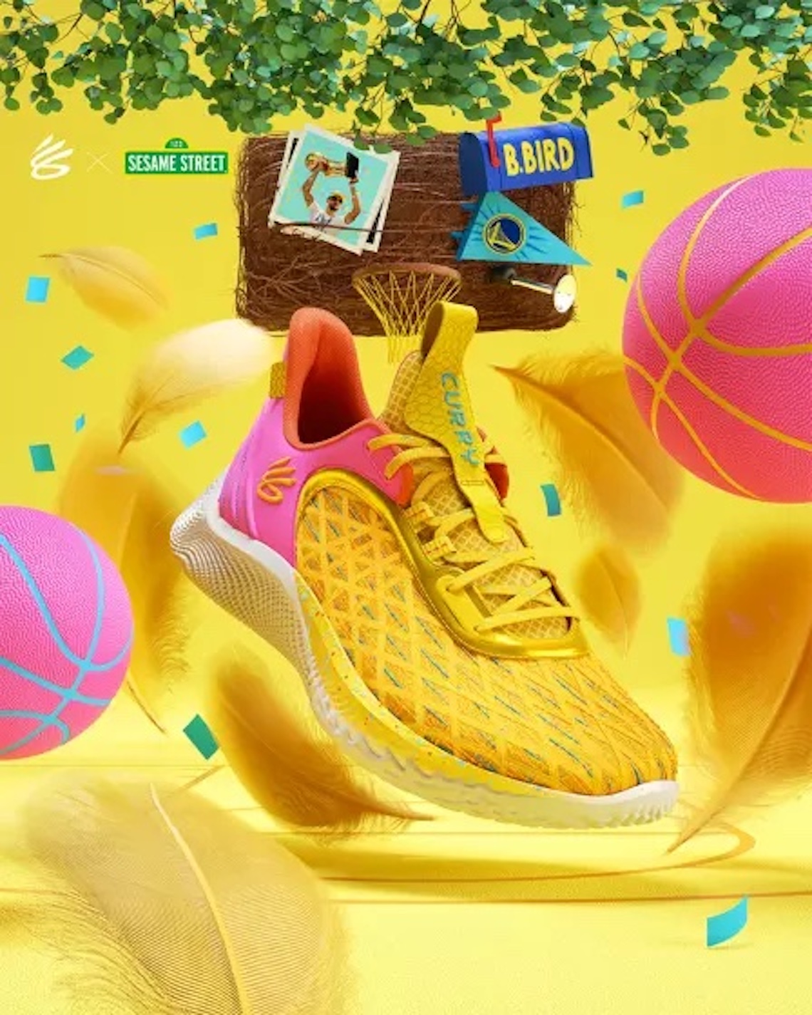 steph curry pink and yellow shoes