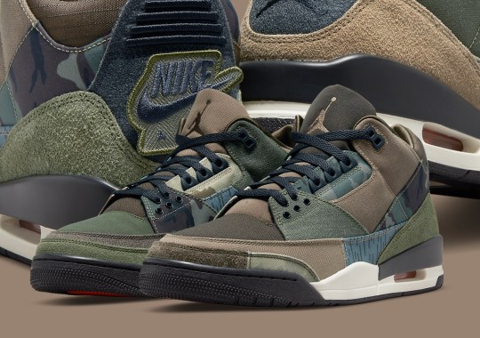 A Patchwork Of Camouflage Prints Adorn The Air Jordan 3