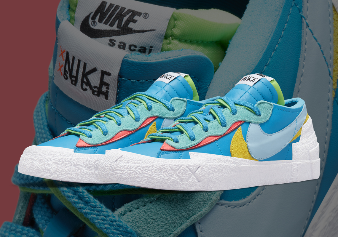 Official Images Of KAWS' sacai x Nike Blazer Low In Blue