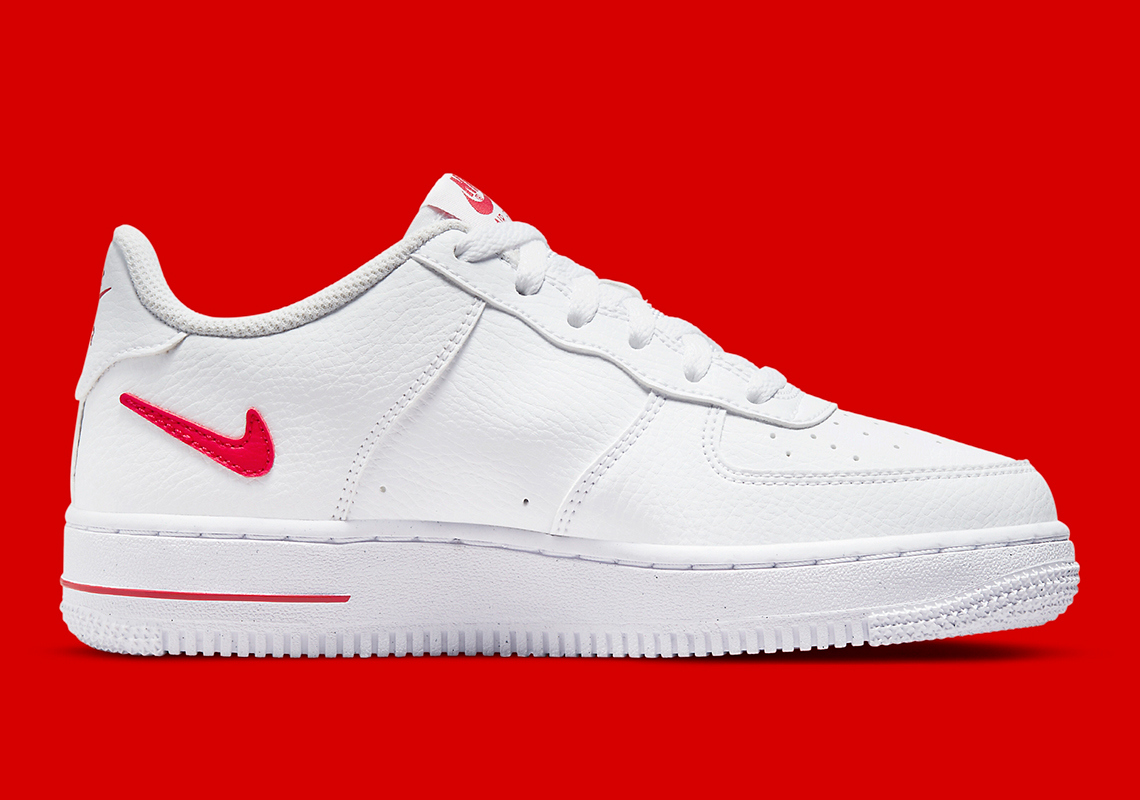 GS) Nike Air Force 1 Low 'Cut-Out Swoosh - White University Red' DR79 -  KICKS CREW