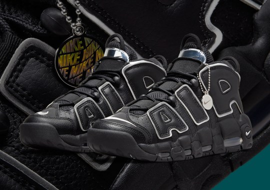 nike cheap air more uptempo black silver teal release date 1