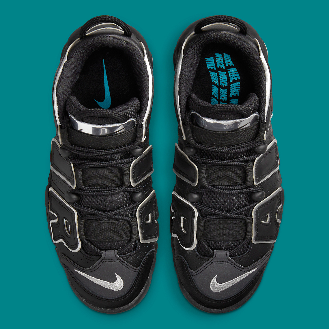 Nike Air More Uptempo Black Silver Teal Release Date 6