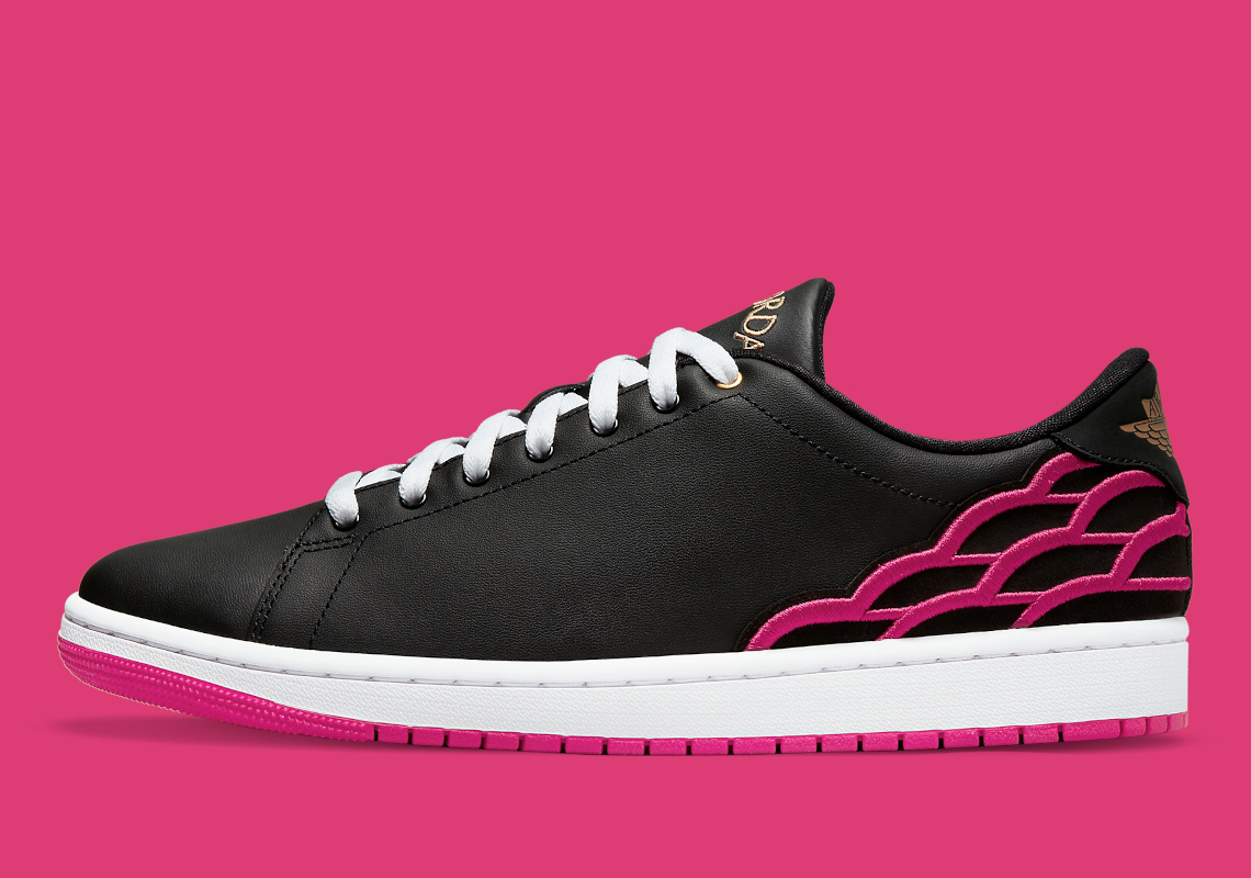 black and pink sparkly jordans