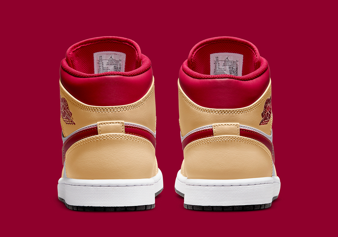 Beige and red on sale jordans