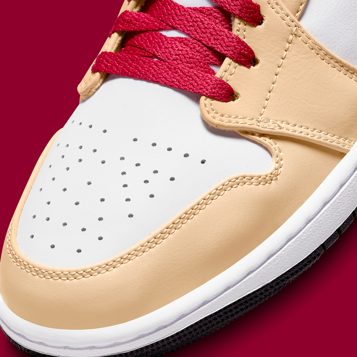 Air Jordan 1 Mid GS Beige Red 554725-201 Release | SneakerNews.com