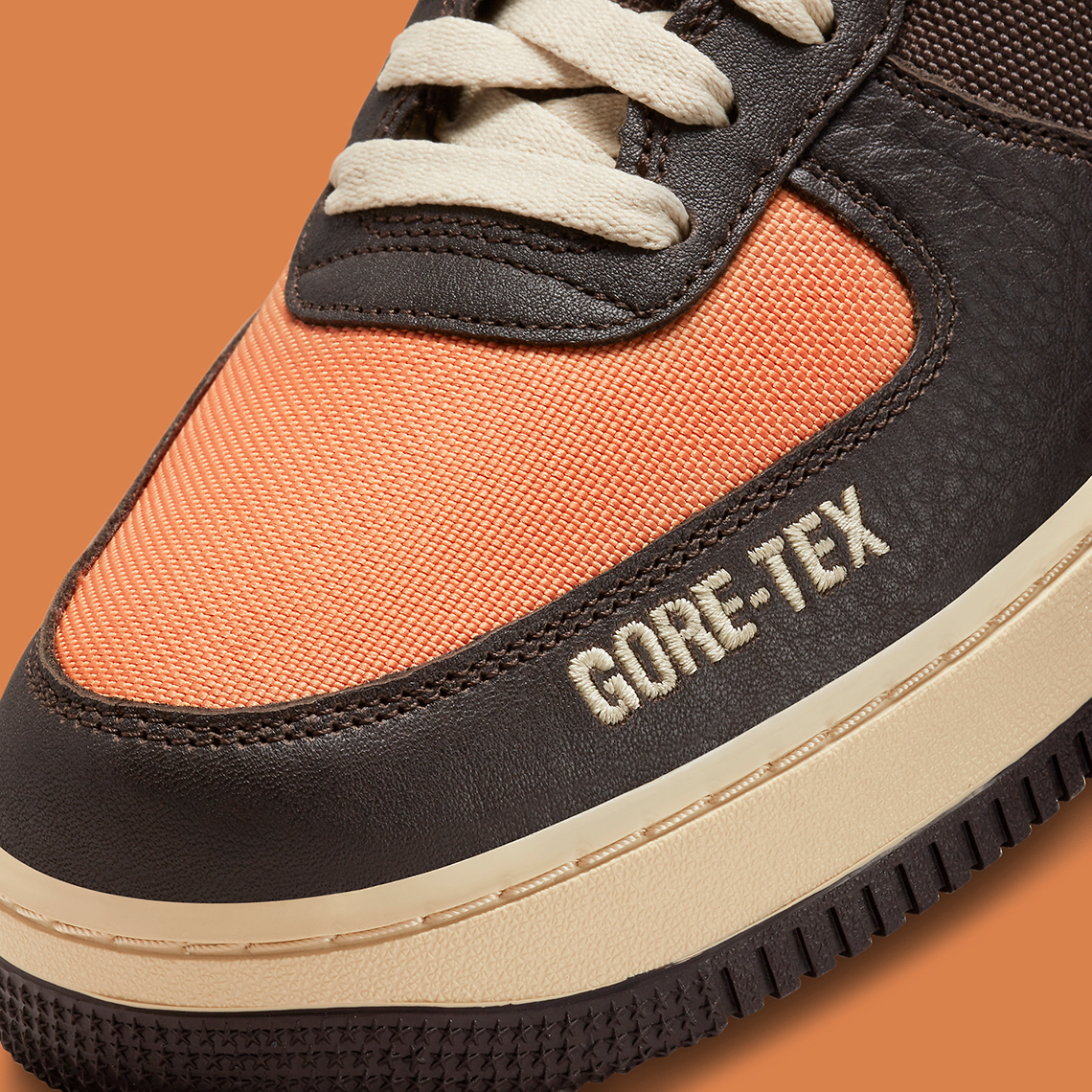 Nike Air Force 1 GORE-TEX Brown Orange DO2760-220 | SneakerNews.com