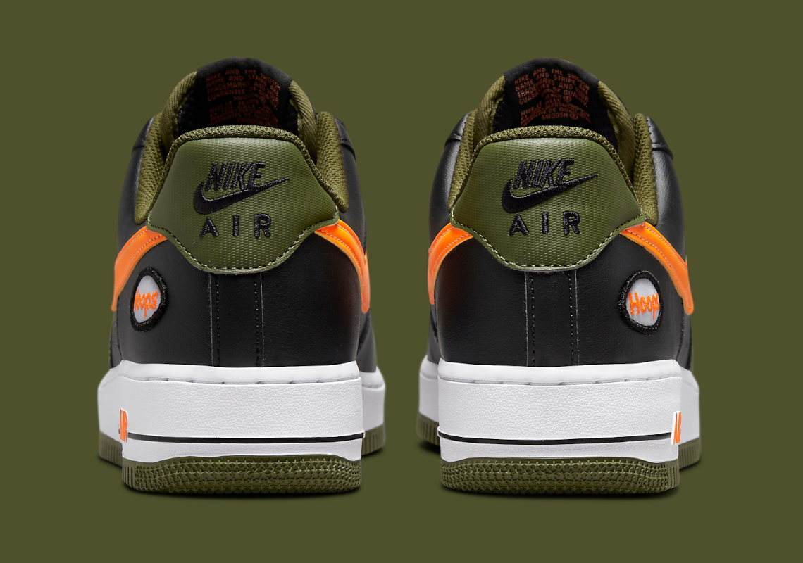 Nike Air Force 1 Hoops Pack ® (Hommes UK 6 - 13) Noir / Orange - Vert  rugueux