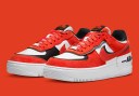 Nike Air Force 1 Shadow Sneakers in White and Red