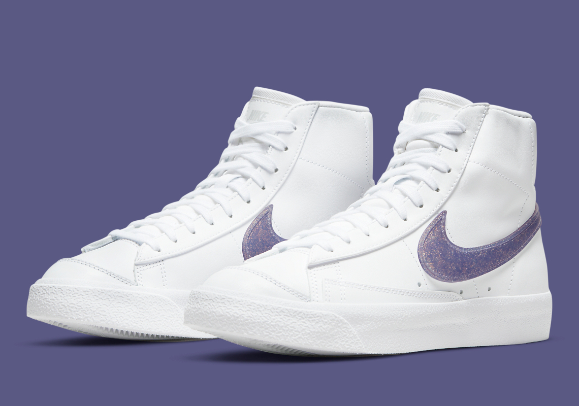 nike blazers white and purple