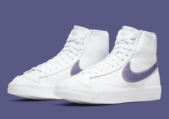 Purple Glitter Swooshes Emerge On The Nike Blazer Mid ’77