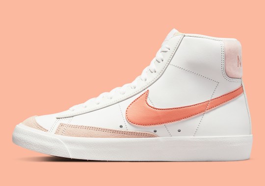 The Nike Blazer Mid '77 Appears Wearing Peach Swooshes
