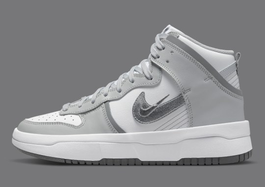 The Women’s Nike Dunk High Up Appears In A Greyscale Style