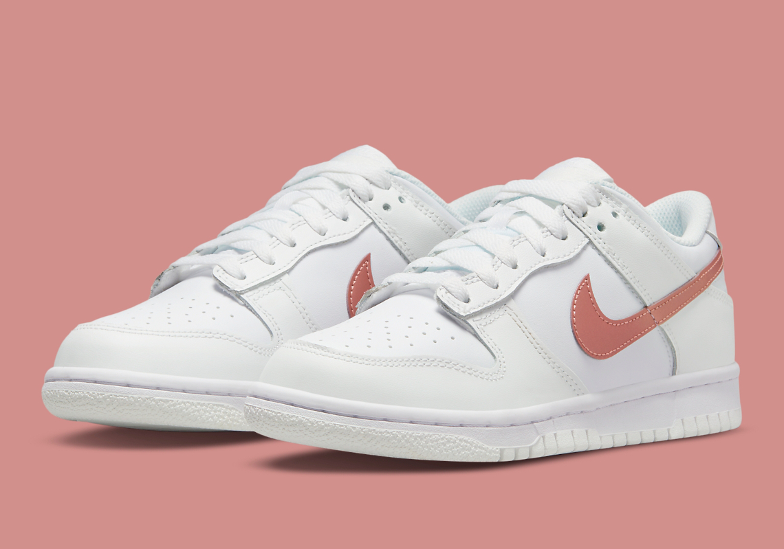 nike dunks white and pink