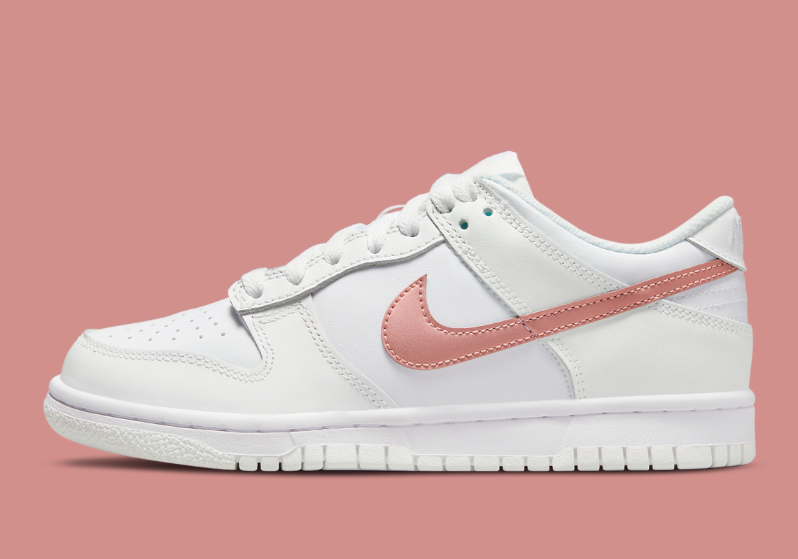 Nike Dunk Low Gs White Pink Dh9765-100 Release | Sneakernews.Com