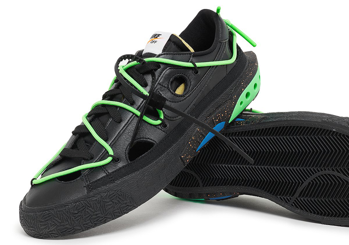 Off-White X Nike Blazer Low Black Electro Green DH7863-001