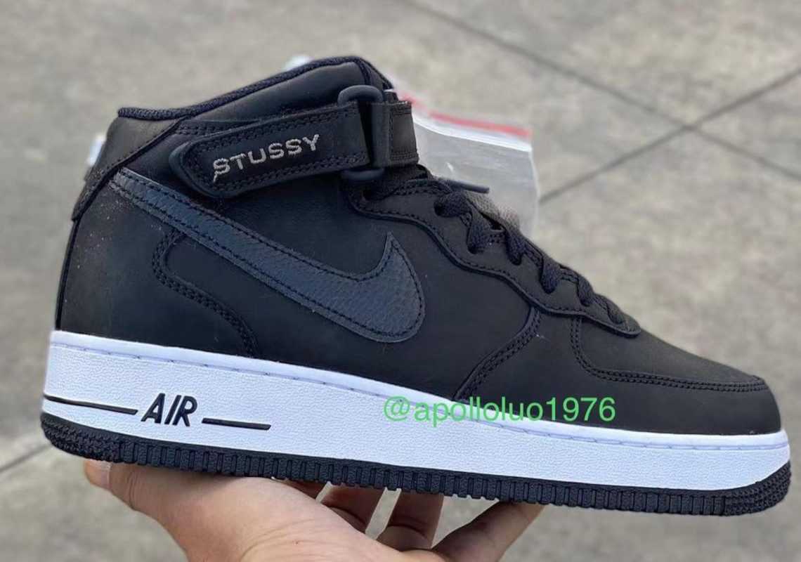 Stussy Nike Air Force 1 Mid Black Grey 2022 Release | SneakerNews.com