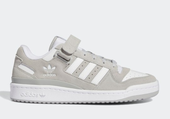 Grey Suede Gives The Latest adidas Forum Low An Old School Basketball Shoe-Feel