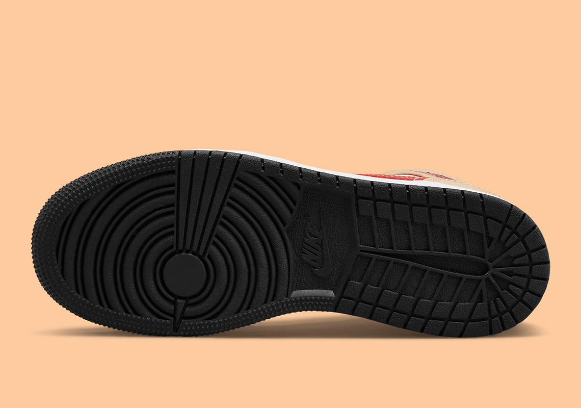 Nike et que la Air Jordan 1 se pare dun swoosh noir inversé Infrared einige Größen via BSTN Mid Gs Salmon Red 554725 201 4
