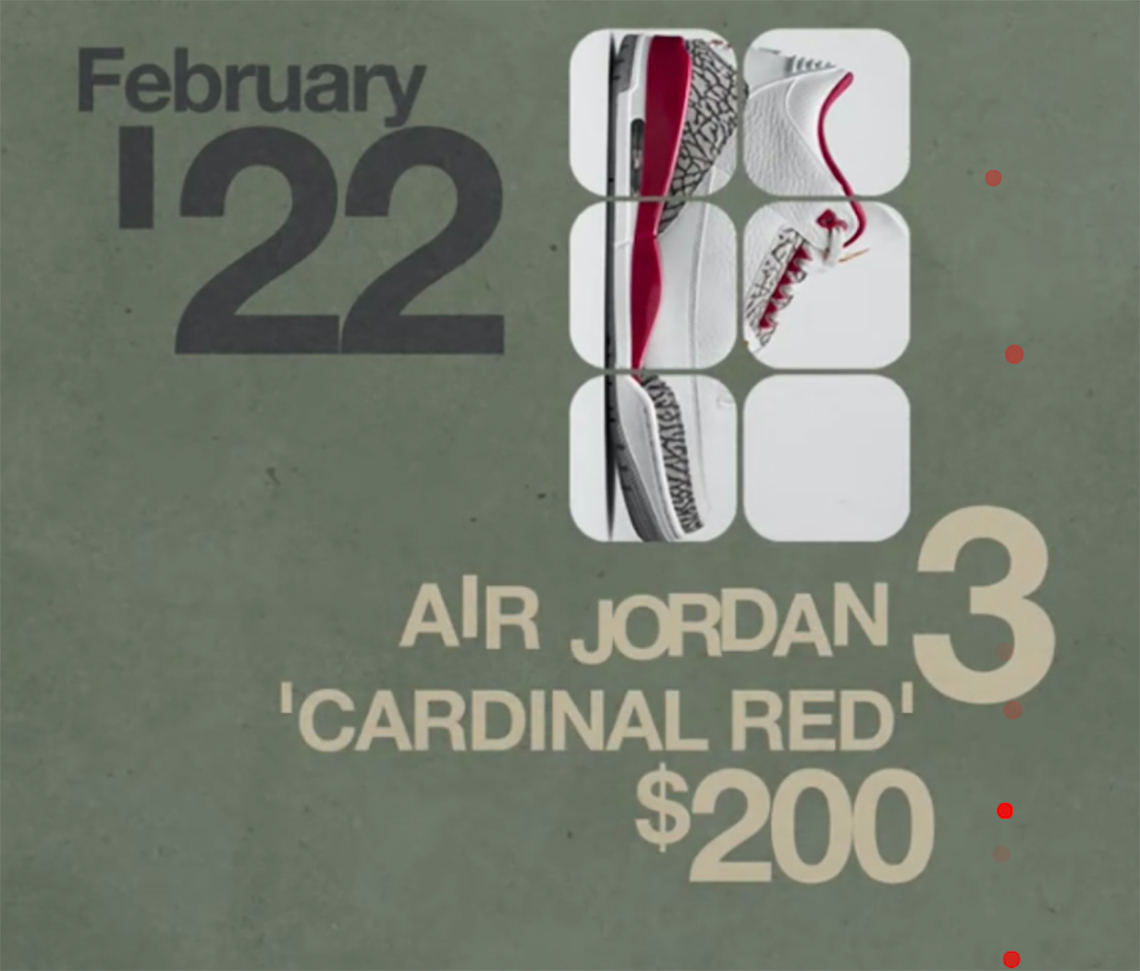 Air Consider jordan 3 Cardinal Red February 2022 Release Info