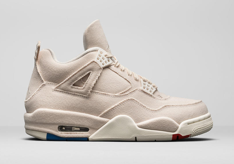 Air Jordan 4 Womens Canvas Sail Cement Grey DQ4909-100 ...