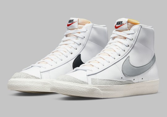 This Nike Blazer Mid ’77 “Light Smoke Grey” Sneaks In Alternate Swooshes