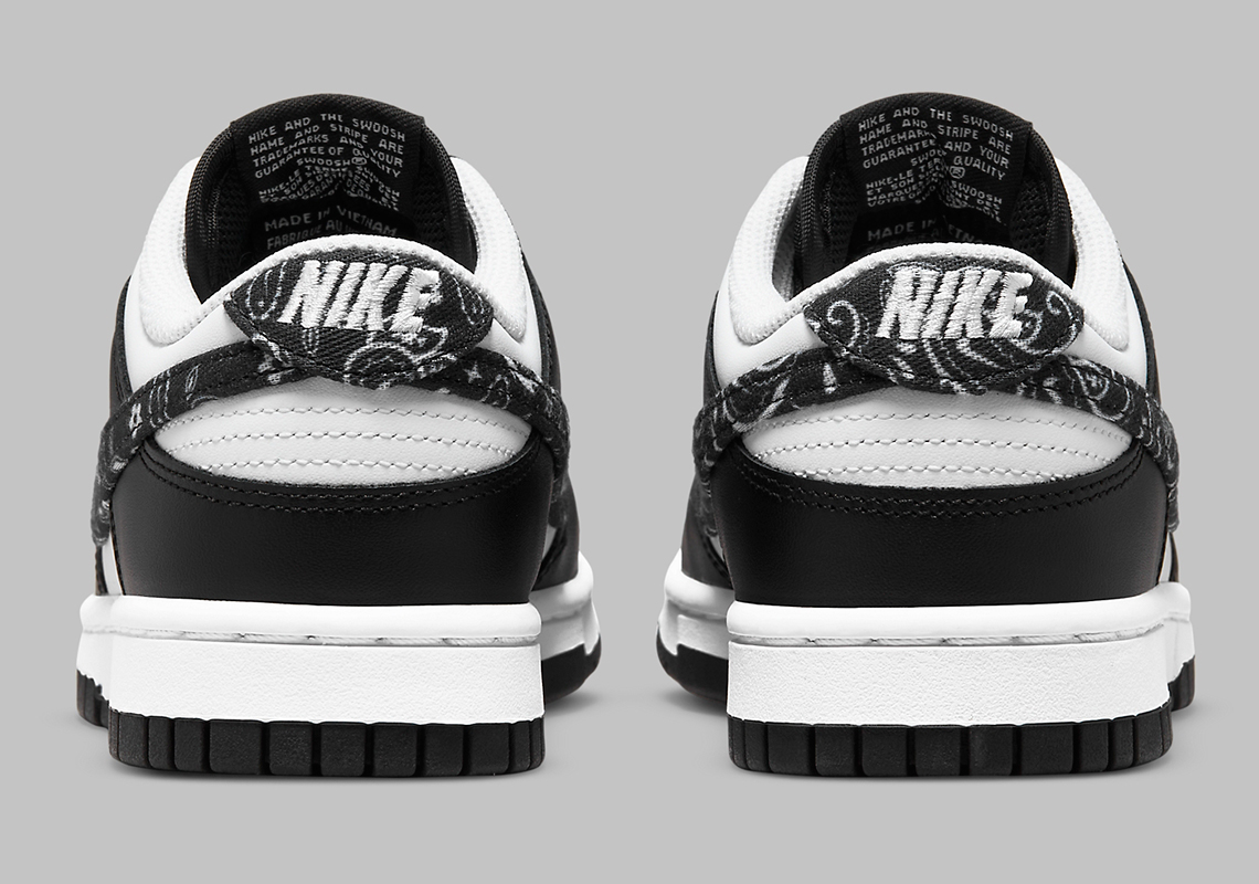 nike dunk low black white paisley panda DH4401 100 2