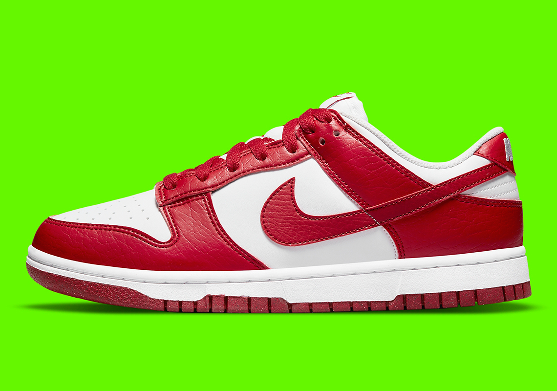 nike mens dunk low next nature university red white release date 9