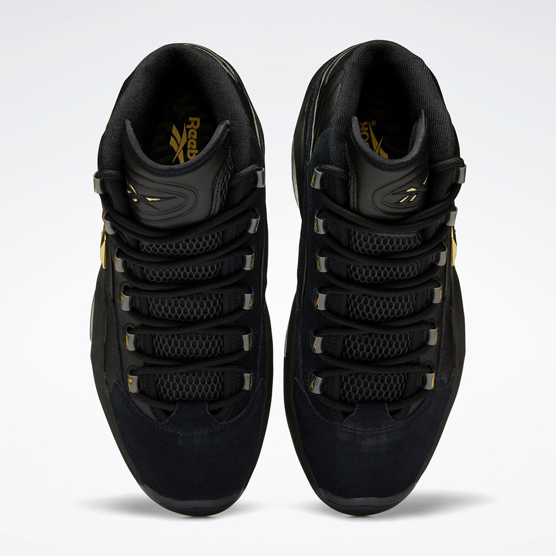 Allen iverson black on sale and gold shoes