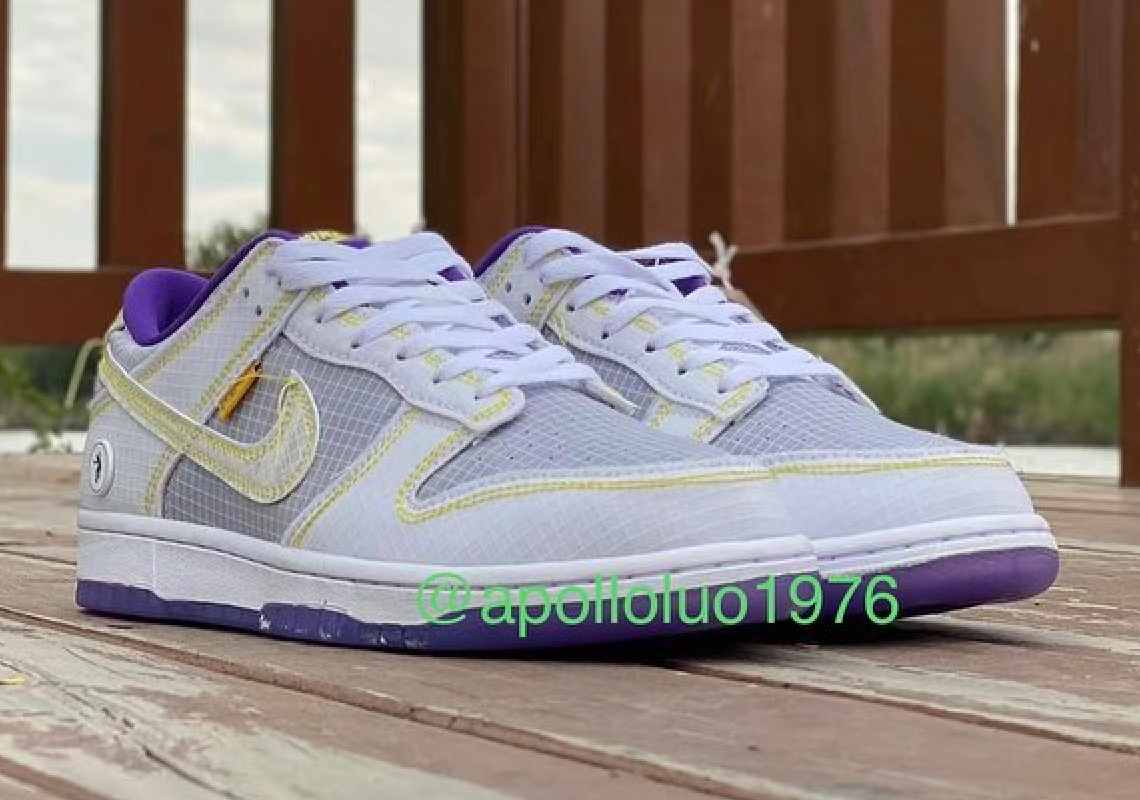 Undefeated Nike Dunk Low Yellow Purple 1