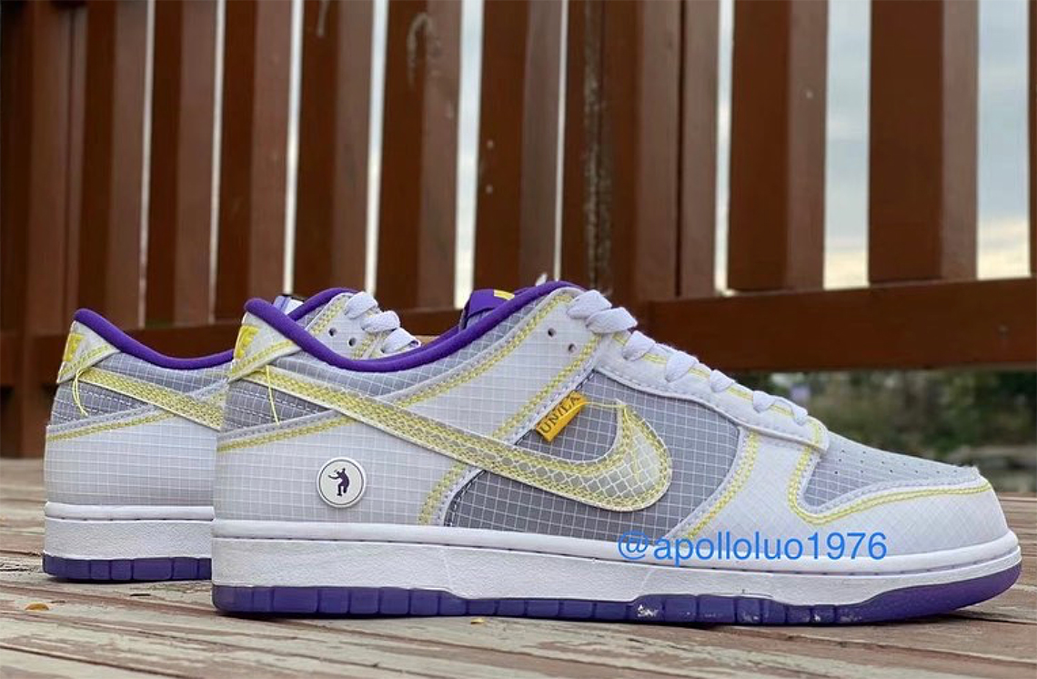 Undefeated Nike Dunk Low Yellow Purple 2