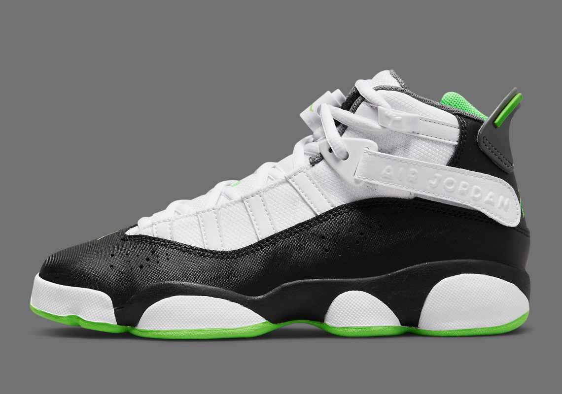 green and white and black jordans