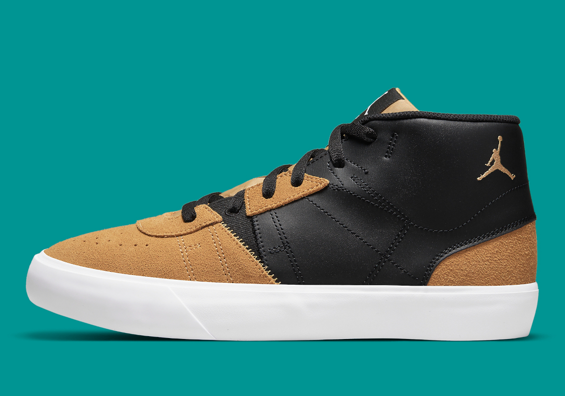 The Jordan Series Mid .03 Debuts With "Elemental Gold" Accents