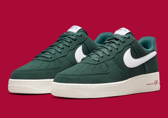 The Nike Air Force 1 Low “Athletic Club” Brings A Varsity Jacket Look In Green And Red