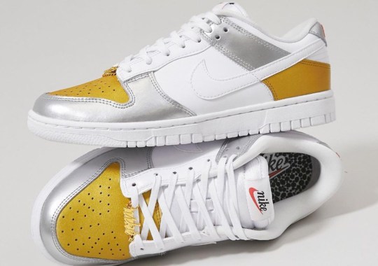 Gold Toe Boxes And Accessories Add A Luxurious Spin To The Nike Dunk Low