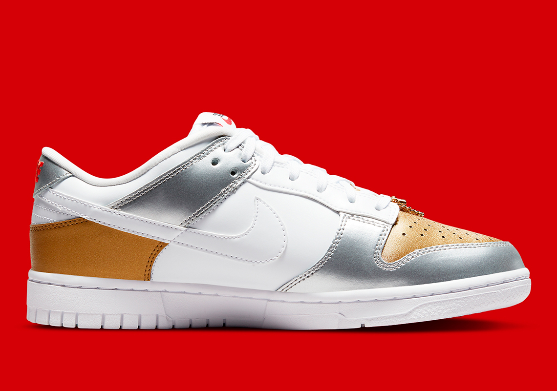 Nike Dunk Low WMNS Gold Silver DH4403-700 Release Date