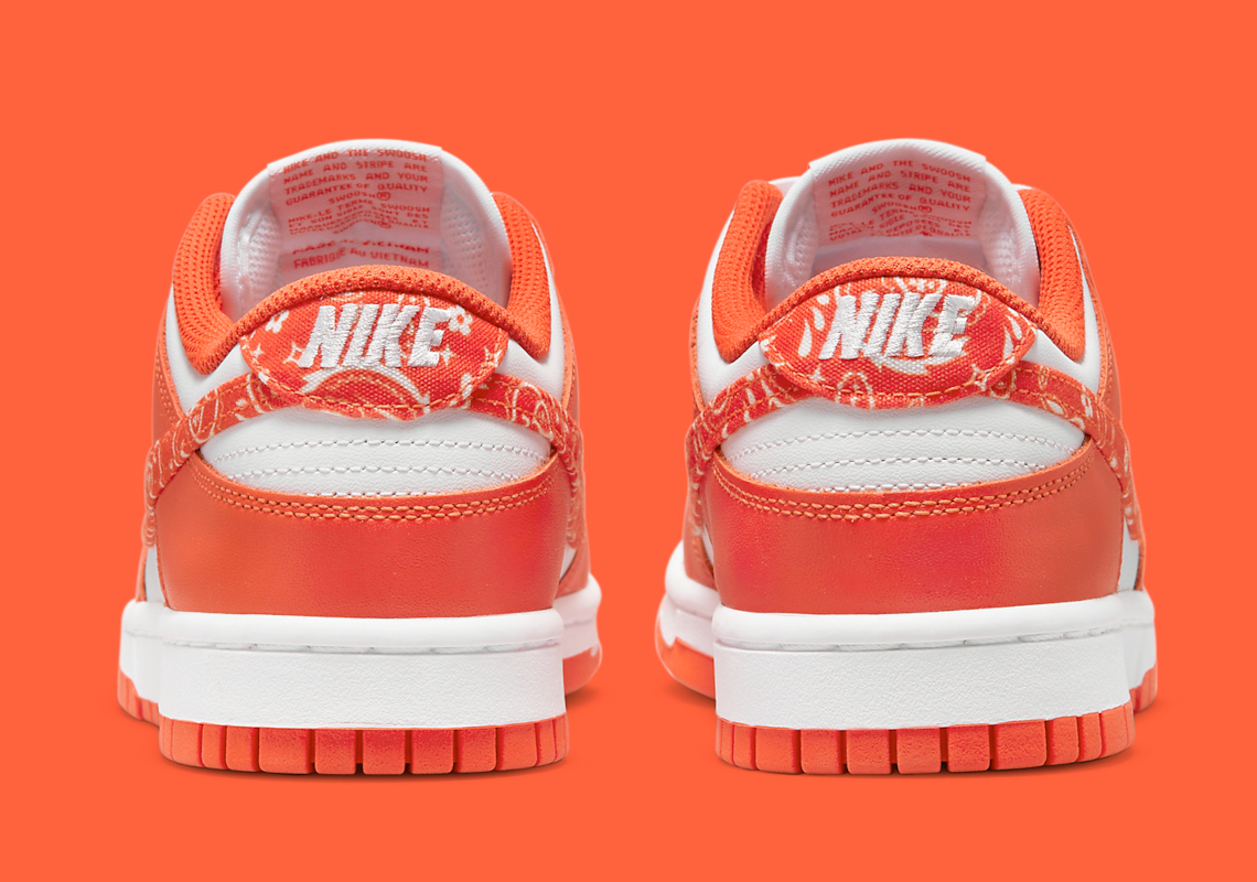 nike dunk low paisley orange